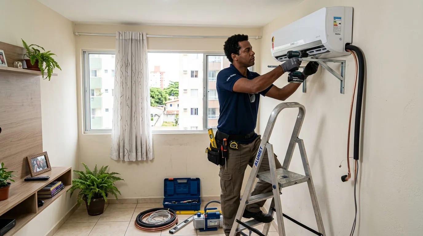 Instalação de ar-condicionado split em São Carlos‑SP