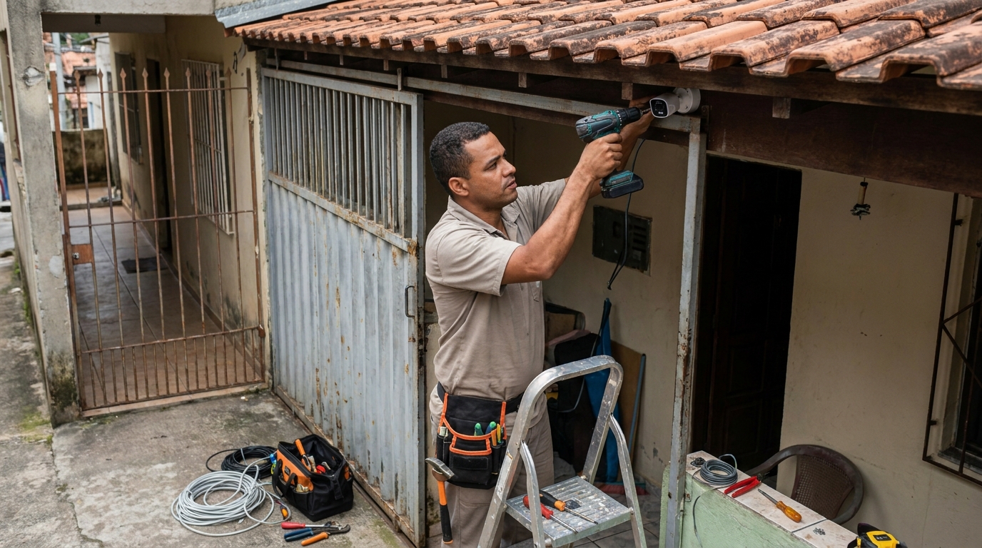 Instalação de Câmera Residencial no Centro, São Carlos‑SP